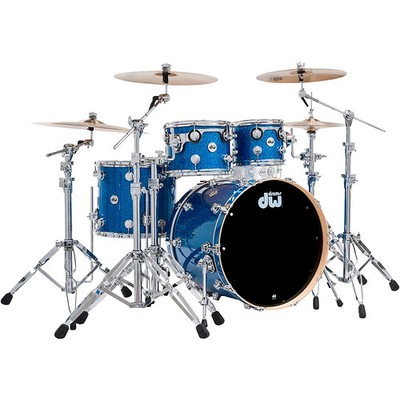 DW Collectors Series 4-Piece SSC Maple Shell Pack w/Chrome Hardware Blue Glass
