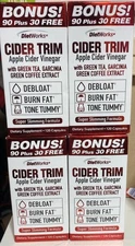 4 Box Lot Cider Trim, Apple Cider Vinegar, 120 Capsules Each 480 Total