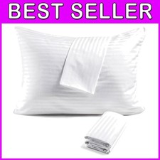 100 Cotton Standard Pillow Protectors, 20x26, 4 Pack, White