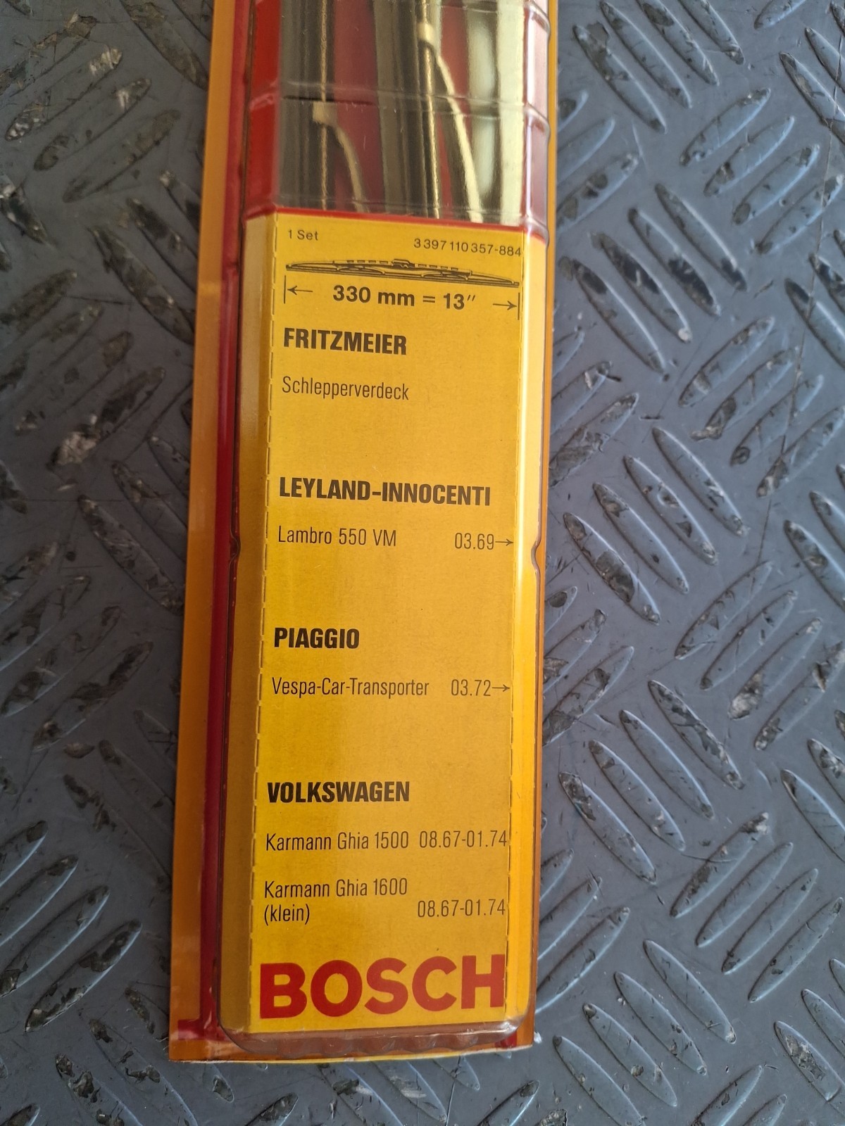 Coppia Spazzole Tergi Bosch 357 (misura 33 Cm.) Colore Grigio per Auto D'epoca - Miniatura 3
