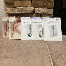 Sheerest Support Panty Hose Lot 5 Mixed Color Sz Average Tall Control Top