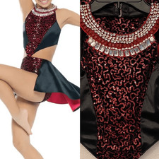 Revolution glamorous Tenth House 2 piece dance costume red TH19215 adult SA