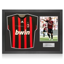 Paolo Maldini Front Signed Original AC Milan 2008-09 Football Shirt. Icon Frame