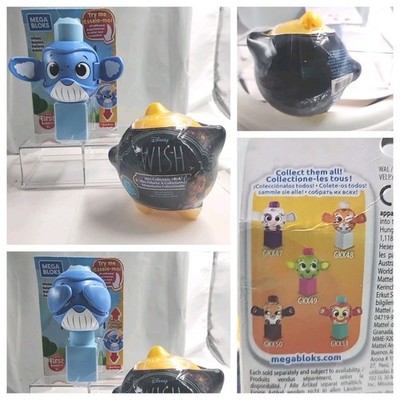 Mega Bloks First Builders Peek A Blocks Blue WHALE & Disney WISH Mini Plush LOT