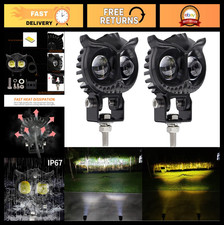 Dual Color Led Fog Lights 2.6 Amberwhite - 2pcs Motorcycle Auxiliary Lights Fo