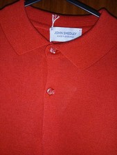 Image of John Smedley merino  wool / cotton Payton ruby red Polo Shirt Size Small BNWT 