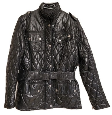 Barbour Buff International Damen Steppjacke leicht glänzend Jacke gr. 38 Gürtel