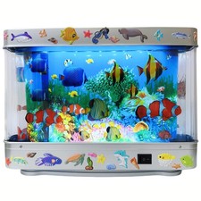 Fake Fish Tank Lamp - Moving Aquarium Night Light with Virtual Ocean Effect, ...