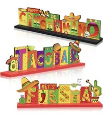 3 Piece Wooden Mexican Fiesta Table Centerpiece Signs Cinco De Mayo Taco Bar NEW