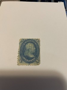 #63 1 cent blue Old U.S. Stamp Fine Condition Used  (sale 8)