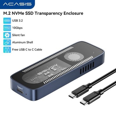 ACASIS 10Gbps USB 3.1 M.2 NVMe SSD Gehäuse Integrierter Lüfter Versicherung f...
