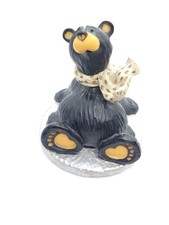 Big Sky Carvers by Jeff Fleming Bearfoots "Timmy" bear sledding on saucer