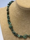 Vintage Native American Turquoise Nugget Necklace 46 Grams Sterling Clasp 18” — photo 3