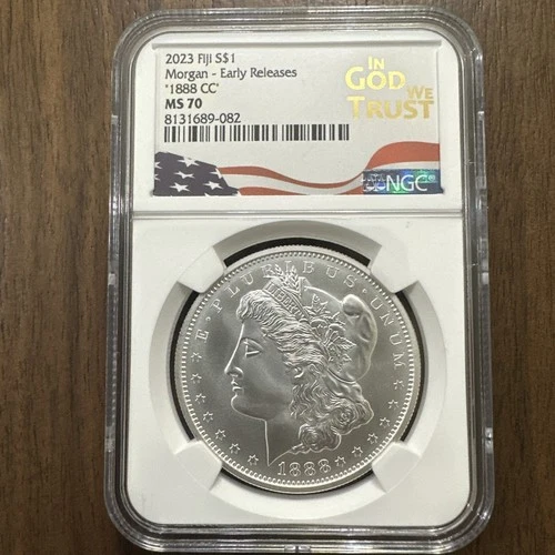 1oz Silver Coin 1888 CC Fiji $1 Morgan Dollar 2023 NGC MS 70 Early Releases