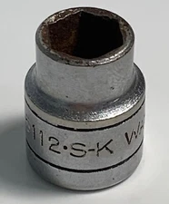 SK Hand Tools 45112 3/8" Dr. 3/8" 6pt Standard Fractional Chrome Socket