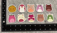 Lot of 10 Assorted Squishmallow Cute Animal Stickers