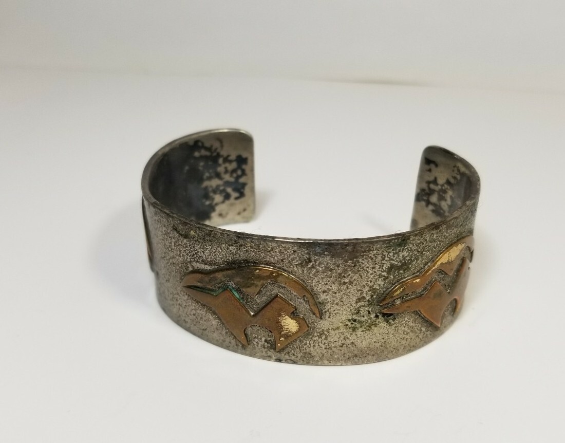 ブレスレット Numbering Mini Navajo Bear Bracelet #7965 5BSA092 Wonderful Vintage Navajo Sterling Silver Bracelet Old Native