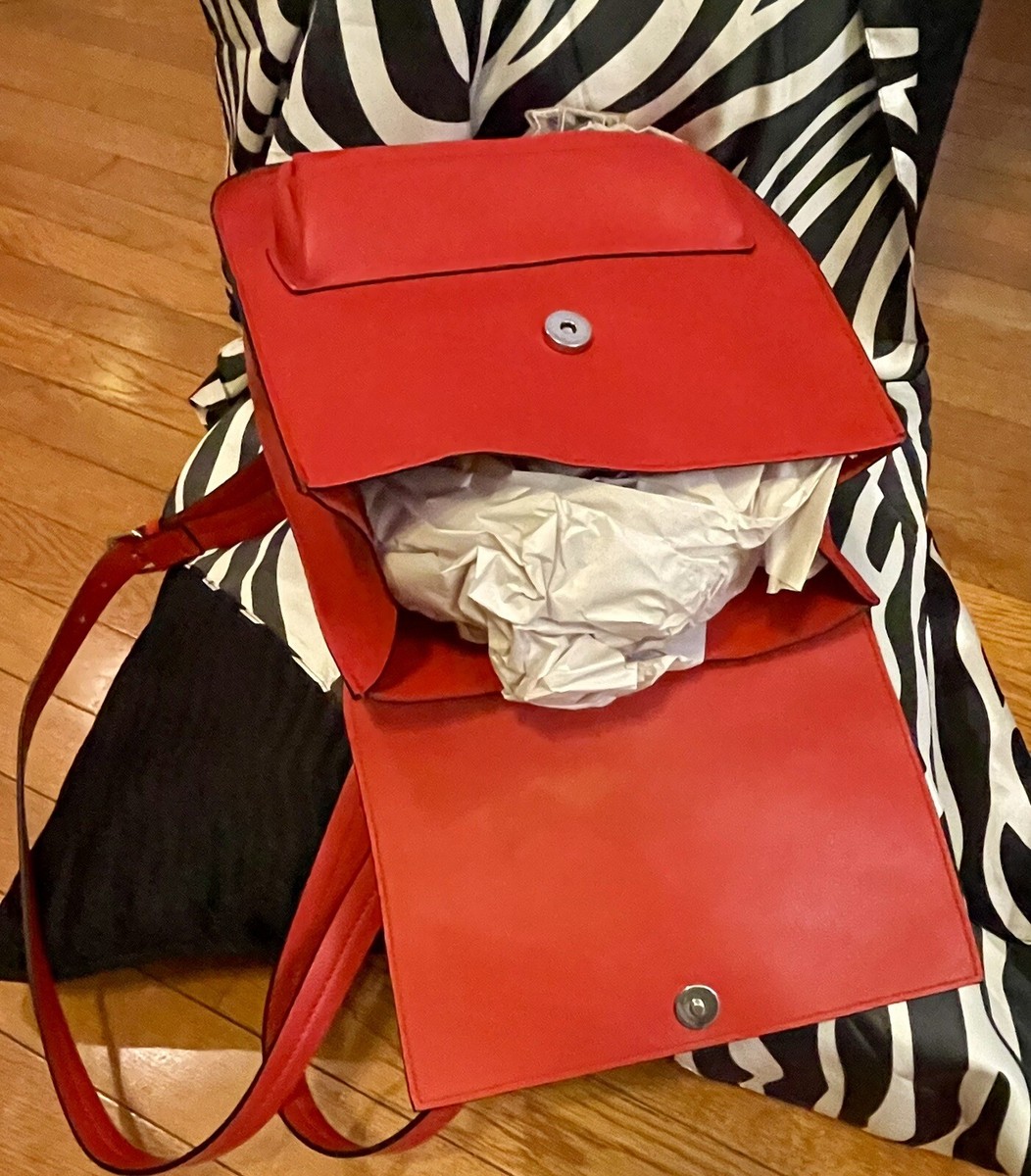 Backpack ZARA Collection Red Faux Leather Shoulder Bag Snap  display picture 2