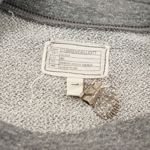 Current Elliott Stadium Sweatshirt Heather Grey Coated Sleeves Womens Sz 1/S - Picture 3 of 7