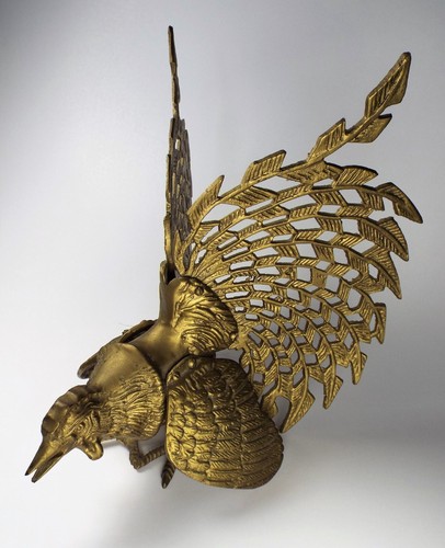 Vintage Brass Rooster Mid Century Ready to Rumble Bird MCM Library Shelf Decor - 第 1/10 張圖片