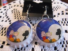 Halloween 1" Bottle Cap Images Earrings  Handcrafted   Gift Idea