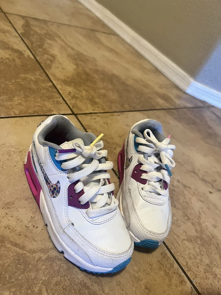 NIKE AIR MAX NIÑA BLANCO/MULTICOLOR AIR MAX 90 LTR SE 11C EXCELENTE ESTADO Foto 3 de 4