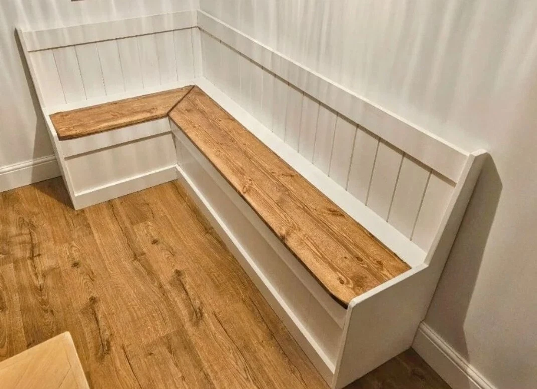 BESPOKE Corner Monks Bench L Shape Settle BOOKING Storage SOLID