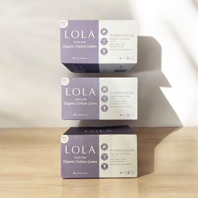 Organic Cotton Ultra Thin Liners Lola Light Absorbency 36 Ct Made In Italy 3 Box