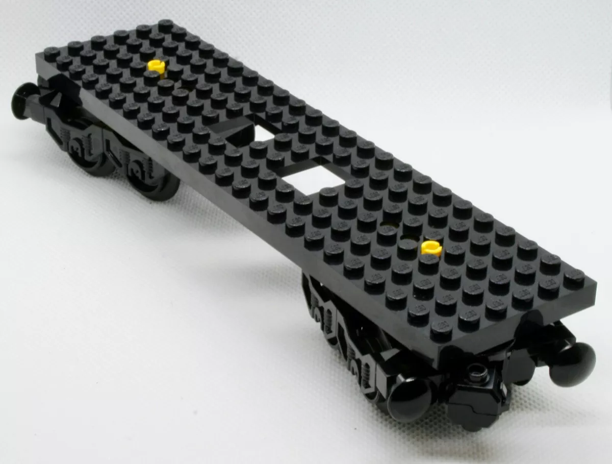 New LEGO Train Wheel Car Assembly Black Base 6 x 24 wheels w Plastic Pins