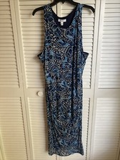 Nine West Womens Fitted Tank Dress With Ruching Detail Size 2X