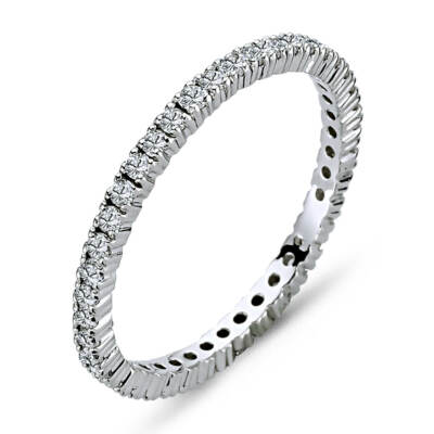 0,48 Carat Diamant rundum Memoire Eternity Ring 14 Karat Weißgold R10104