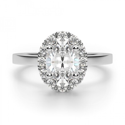 1.20 Ct Round Cut Real Moissanite Engagement Wedding Ring 925 Sterling Silver C
