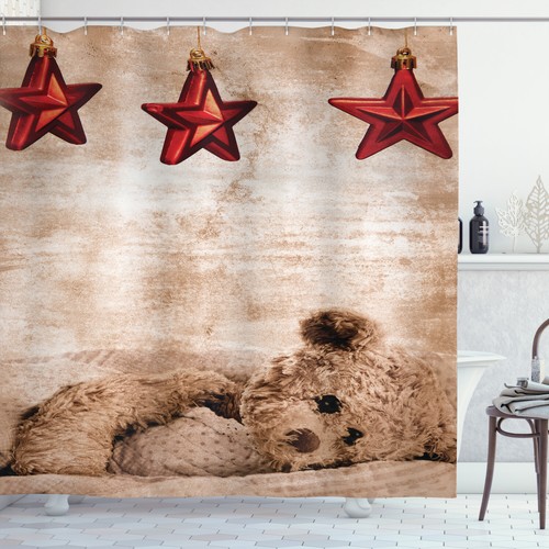 Niedlicher Teddybär Stern Schlafen schöner Schmuck Kinder KinderzimmerÊBaby Duschvorhang