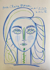 Pablo Picasso Litografia COA firmata a penna numerata a mano =Henri Matisse