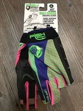 Fish Monkey The Crusher Half Finger Fishing Jigging Gloves Neon Size XXL NEW