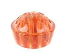 Vintage Peach Glass Color Floral Frog 19 Holes 4-1/4" Across