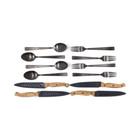 Campfire 12 Piece Premium Stainless Steel & Acacia Wood Cutlery Set for 4
