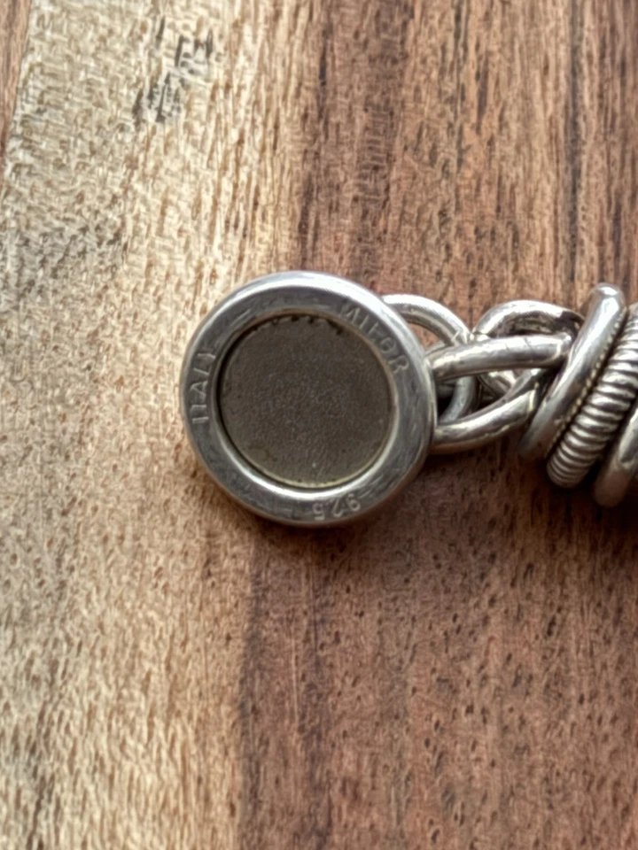 "Pulsera magnética con anillos de plata de ley 925 MILOR Italia 8"" 25,5 g" Foto 4 de 4