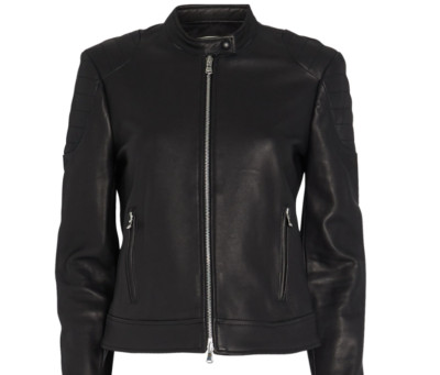 NEW, L'AGENCE Bristol Leather Moto Jacket in Black - Size XS #C2237