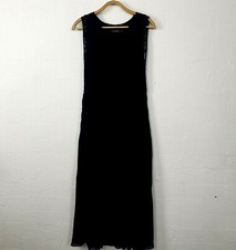 S'ATTACHERA Womens Maxi Dress Size M Black Lace Bodice Sleeveless 