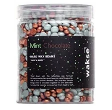WAKSE mint chocolate hard wax beads & reusable melting pot for face & body, NEW