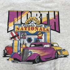 Vintage 2000 21st North Kalamazoo Men's Size Large NSRA Street Rod T Shirt Gray