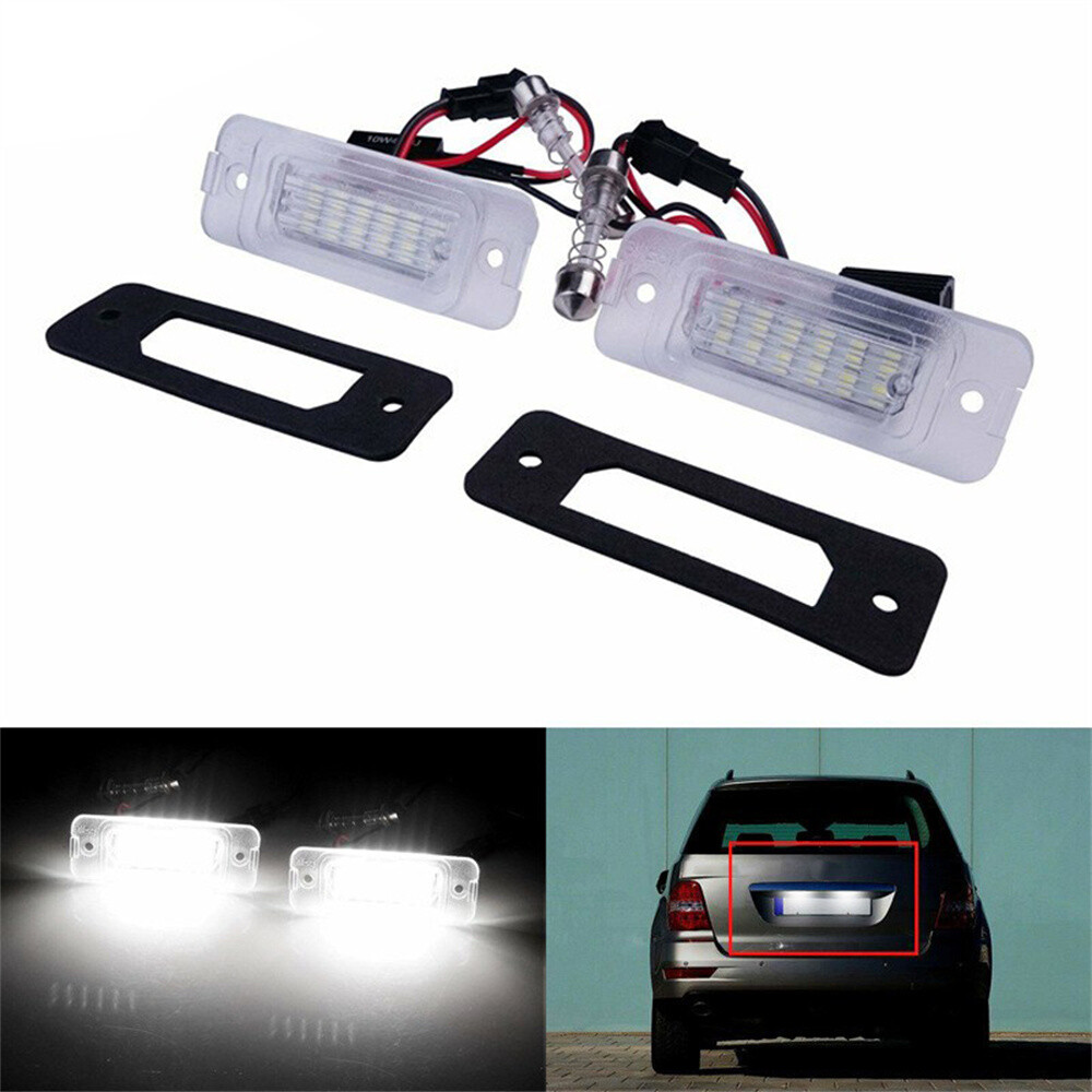 Pair Car White LED License Plate Light Lamp A2518200066 For Benz
