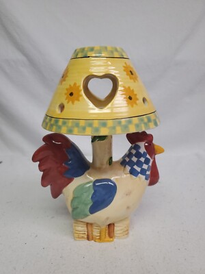 Chicken Tealight Holder w/Lid- Was Broke But Fixed & Has Some Chips See Pics   