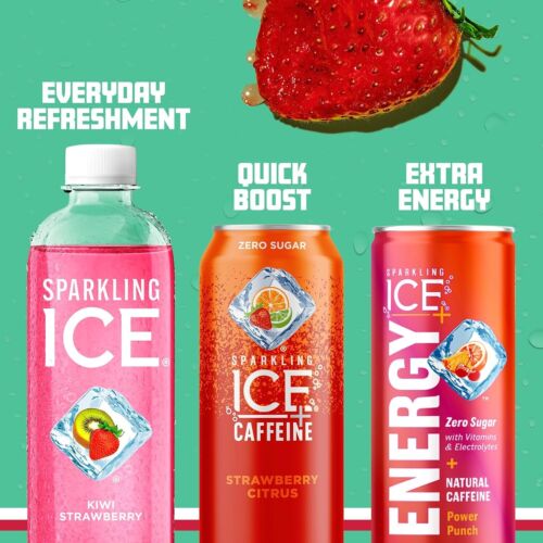 Sparkling Ice, Kiwi Strawberry Sparkling Water, Zero Sugar Flavored Water, with - 第 3/6 張圖片