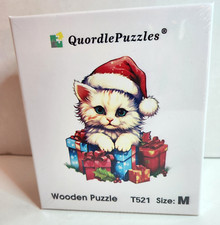 QuordlePuzzles Christmas Cat - Wooden Puzzle Size Medium - Sealed T521