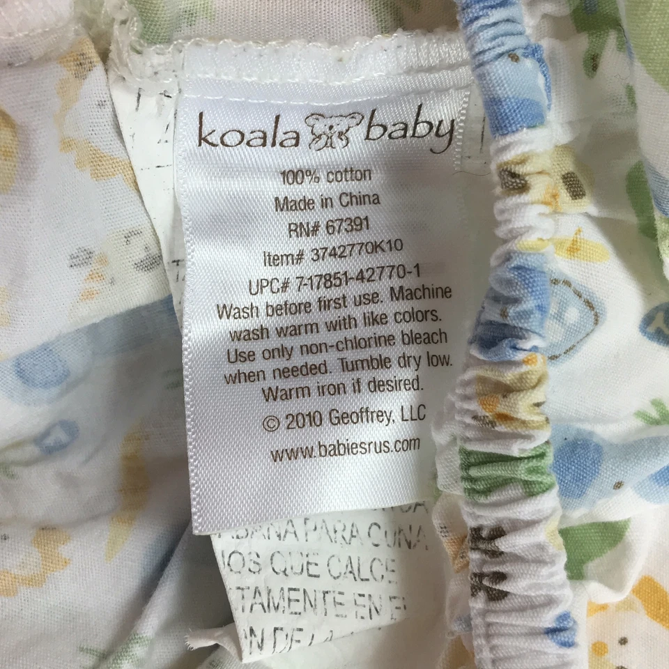 Lote de 2 Sábanas para Cuna Koala Bebé Unisex Blanco Algodón Estampado Animal Lunares Foto 4 de 4