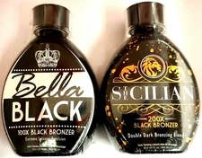 Bella Black 100X Bronzer & The Sicilian 200x Bronzing Self Tanner Tanning Lotion