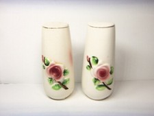 Vintage Ceramic Salt & Pepper Shaker Set with Pink Rose & Prayer Verses — listing 4