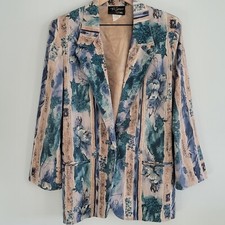 Toni Garment For Cc Magic Blazer Women's Medium Floral Jacket Vintage